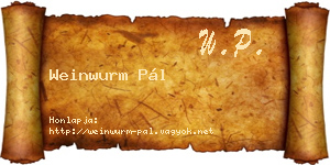 Weinwurm Pál névjegykártya